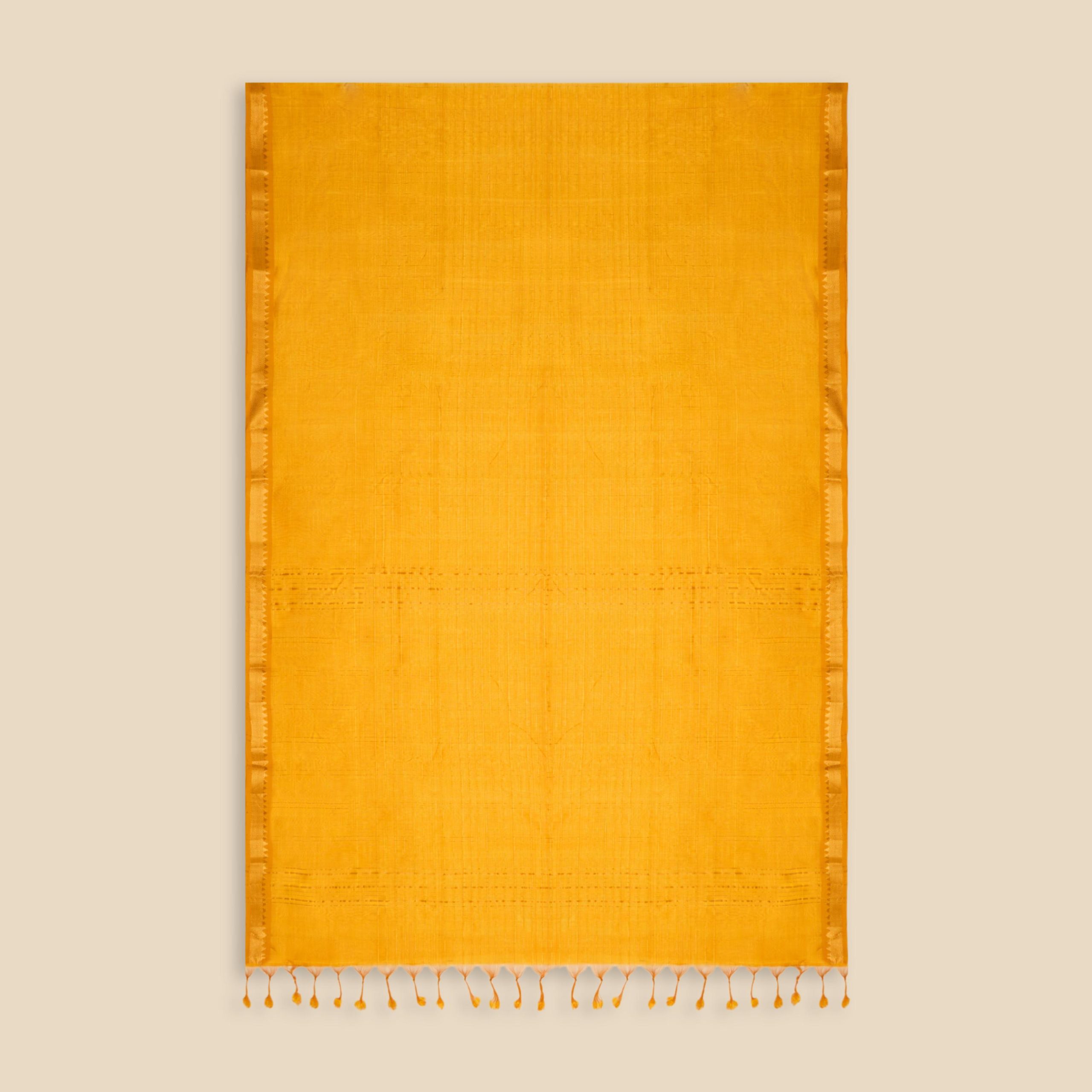 Golden Yellow Mangalagiri Pattu Handloom Saree - Image 4