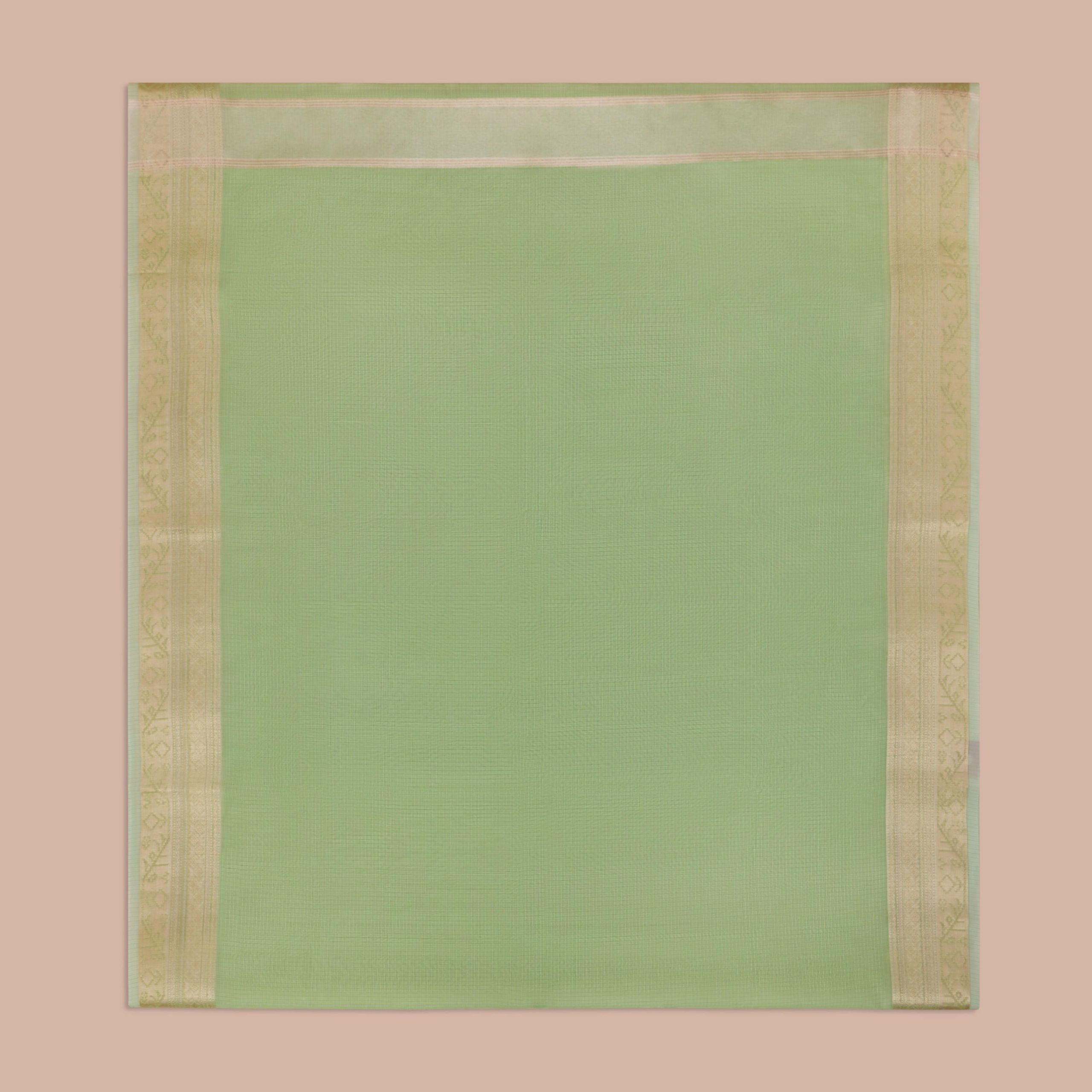 Pista Green Kota Doria Saree - Image 3