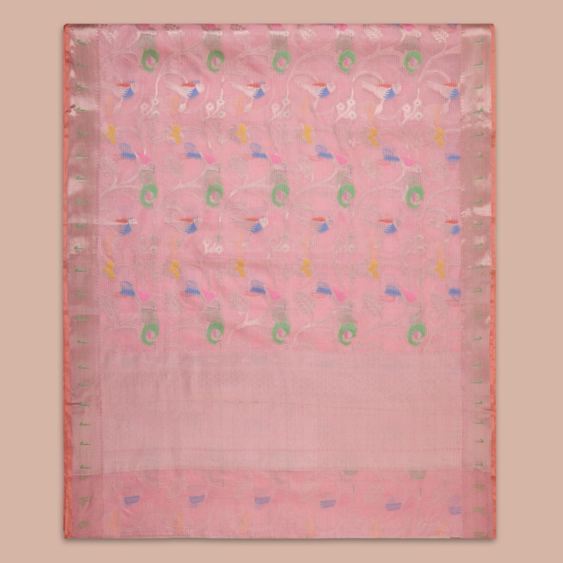 Pink Tissue All Over Design Saree - Image 4