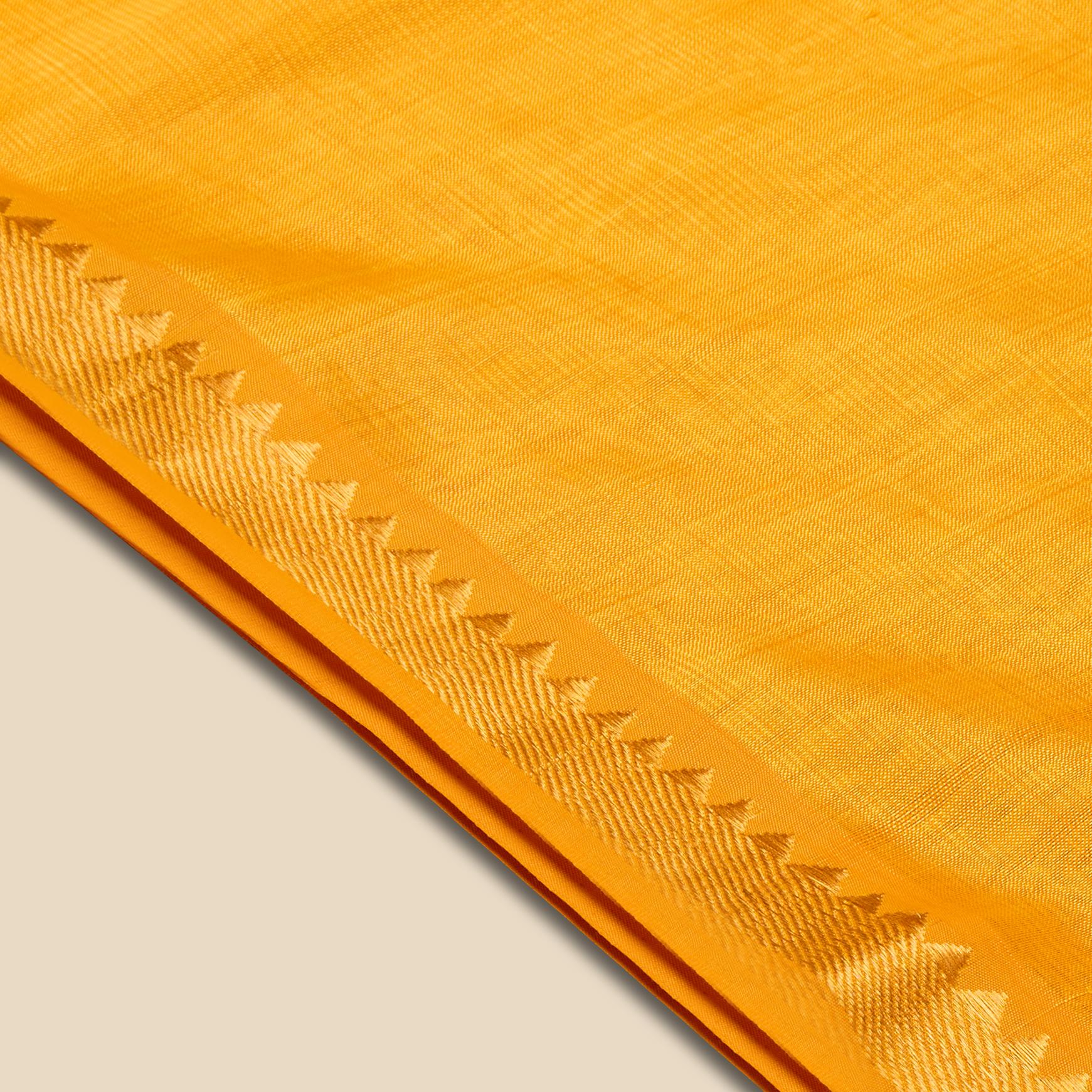 Golden Yellow Mangalagiri Pattu Handloom Saree - Image 3