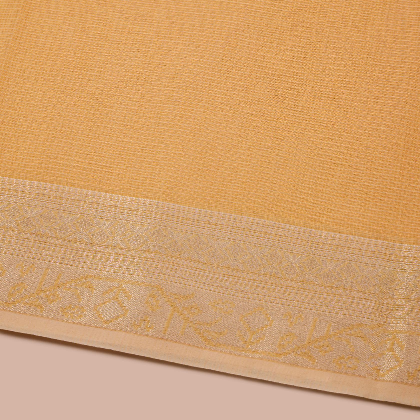Orange Kota Doria Saree - Image 2