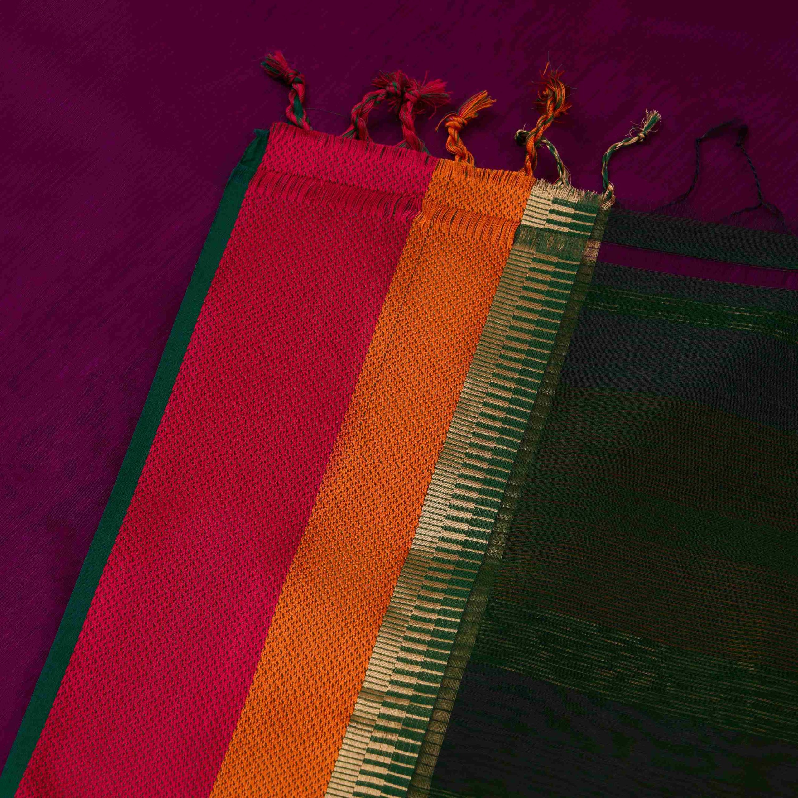 Purple Maheshwari Silk Saree - Image 2