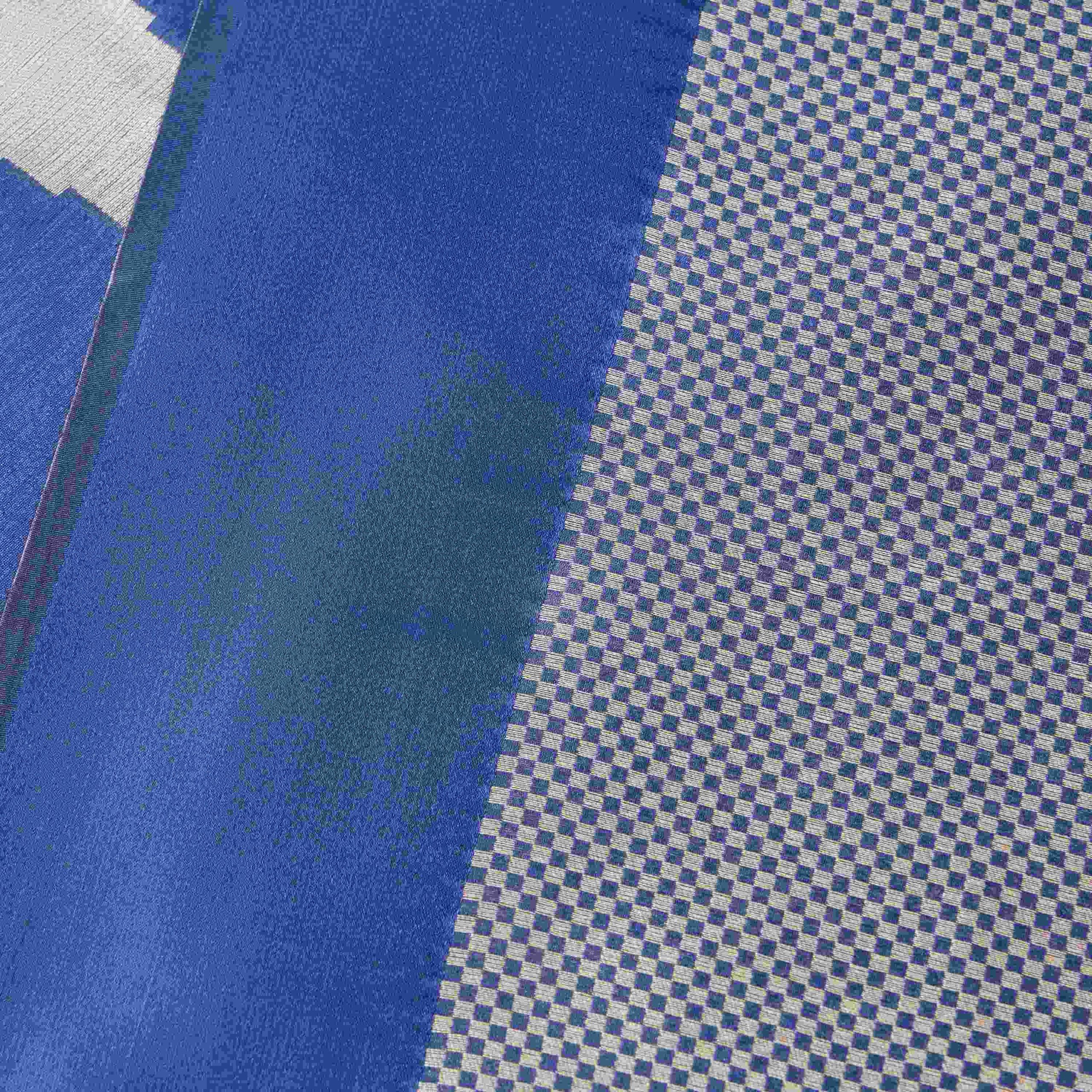 Royal Blue Tussar Silk Saree - Image 2