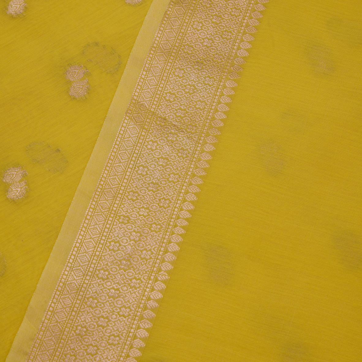 Yellow Chanderi Cotton Saree - Image 2