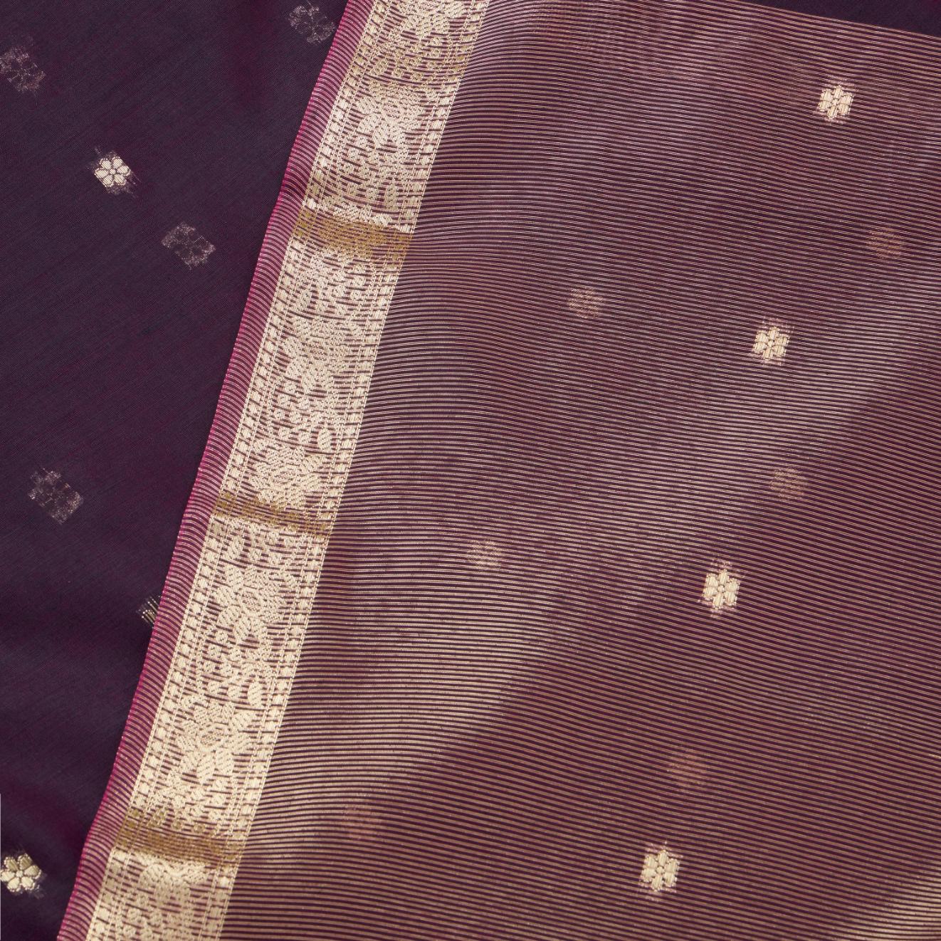 Purple Maheshwari Cotton Saree - Image 3