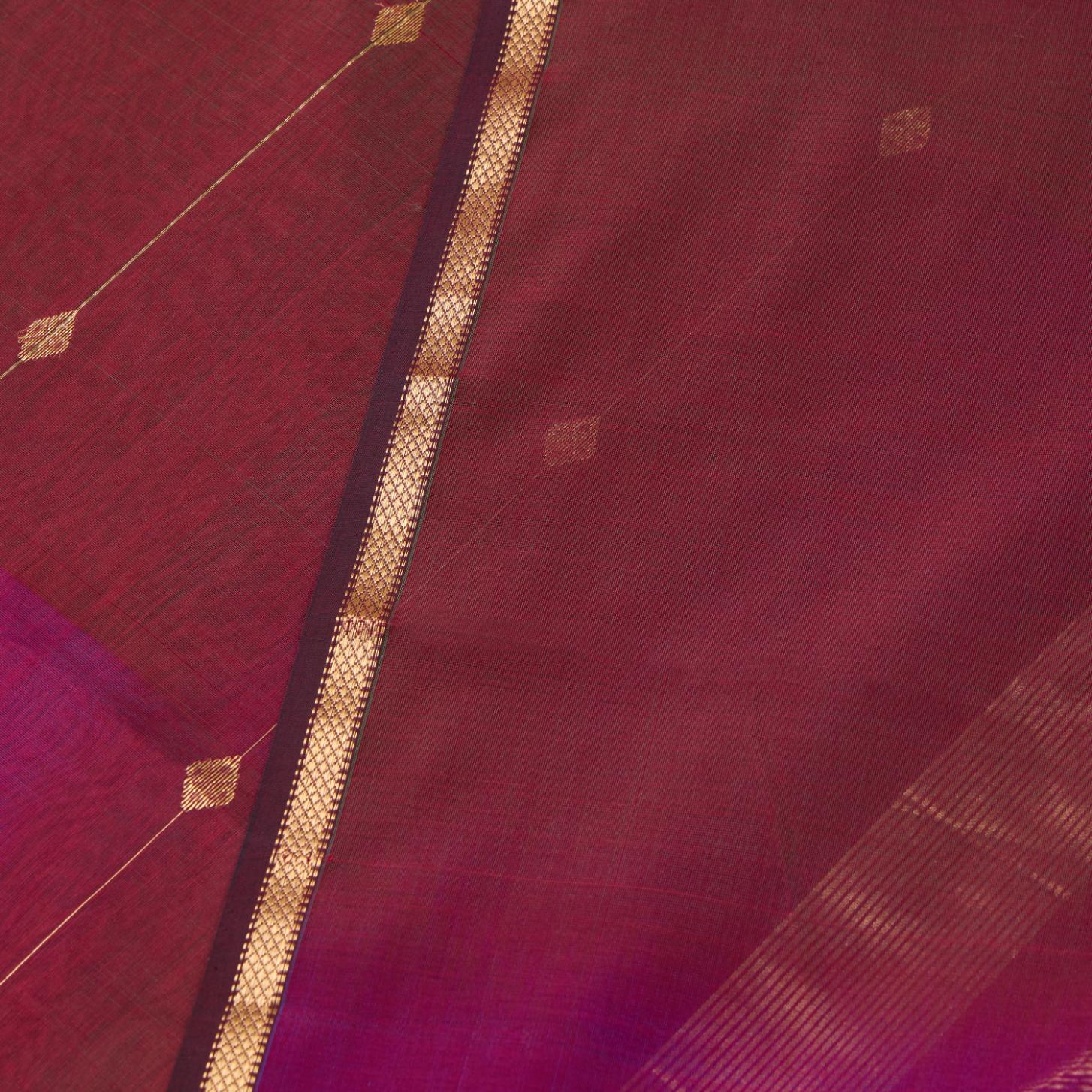 Pink & Red Maheshwari Silk Two-Tone Saree - Image 3
