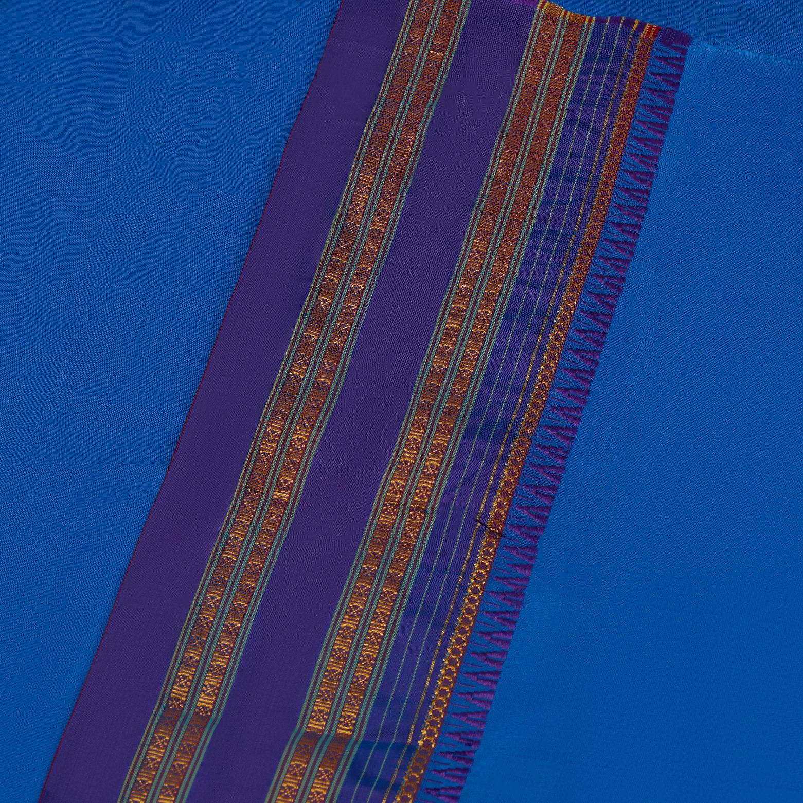 Royal Blue NarayanPeth Silk Saree - Image 2