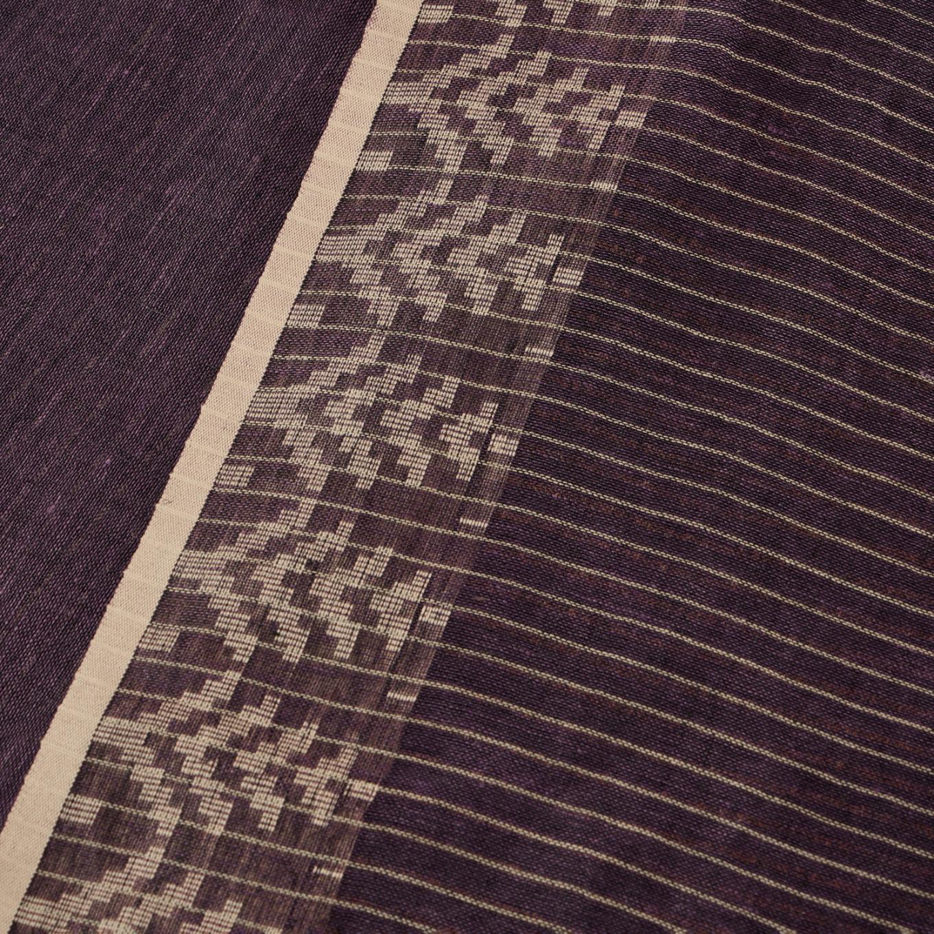 Wine Linen Cotton Saree - Image 2