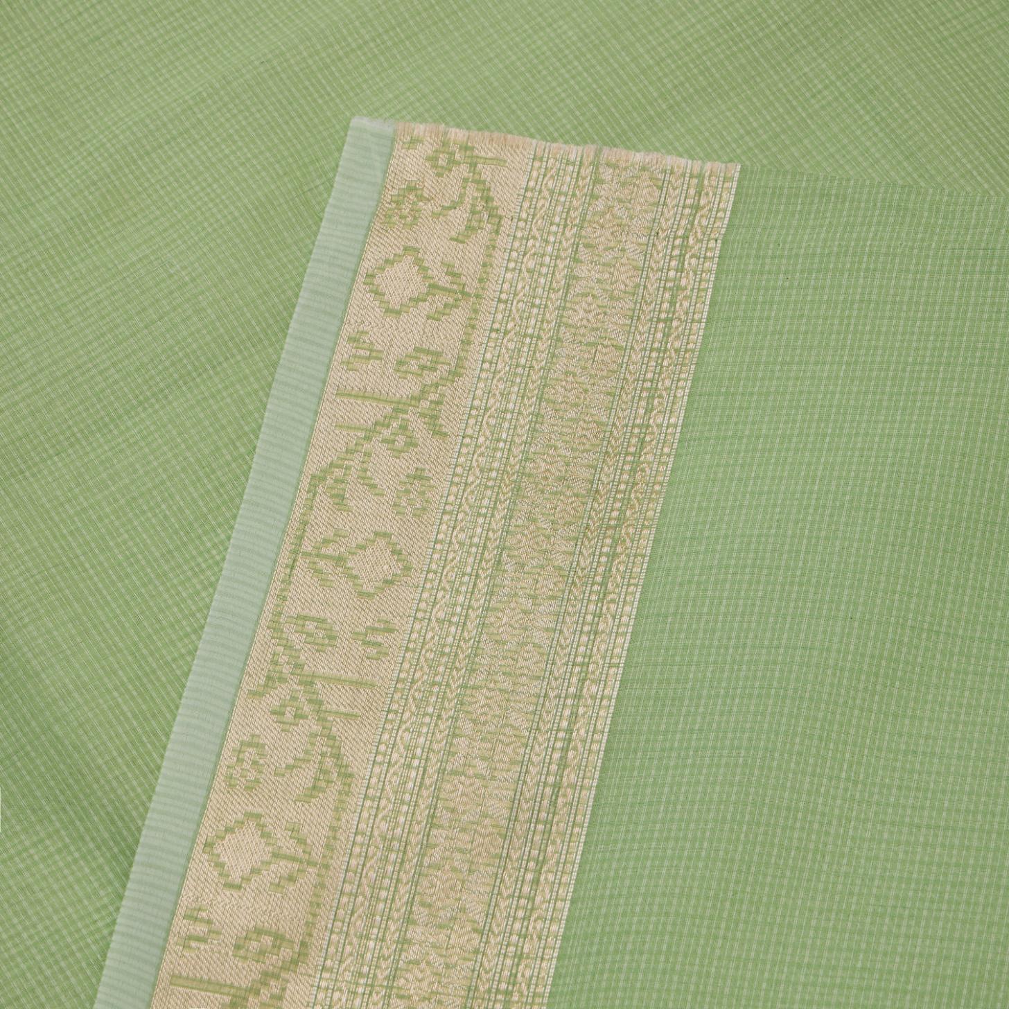 Pista Green Kota Doria Saree - Image 2